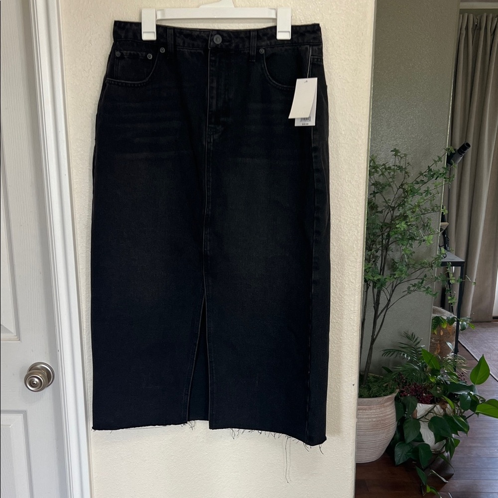 Dip Charcoal Denim Skirt